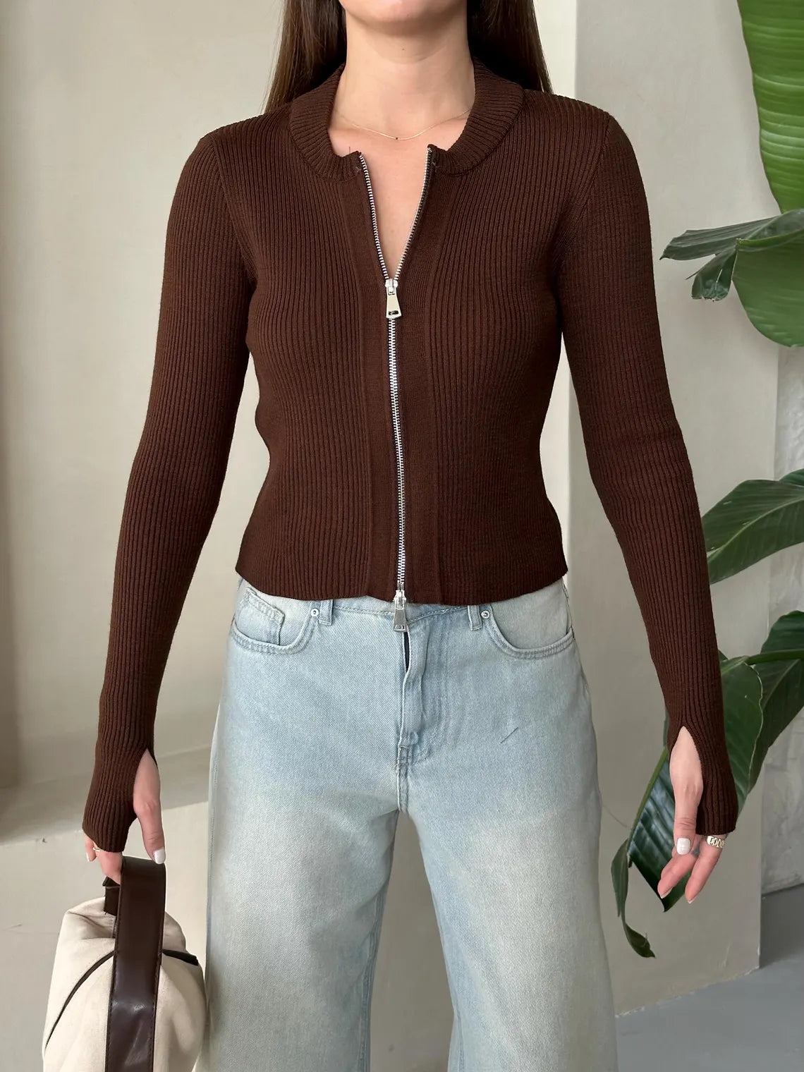 Women's Two-Way Zipper Cardigan, Soft Knitwear Jacket, Versatile Zip-Up Sweater, Casual Layering Piece, Cozy and Stylish Women's Cardigan